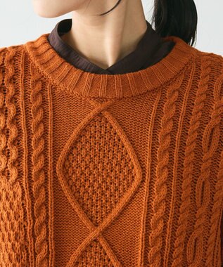 CRAFT STANDARD BOUTIQUE ハンドステッチケーブルニットチュニック Orange