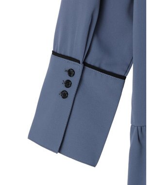 Green Parks armonia．配色シャツワンピース Blue