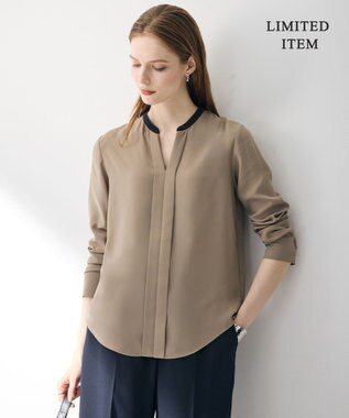 ICB L 【6/12-6/28期間限定・受注生産・WEB限定】BackSatinAmunzen キーネックブラウス