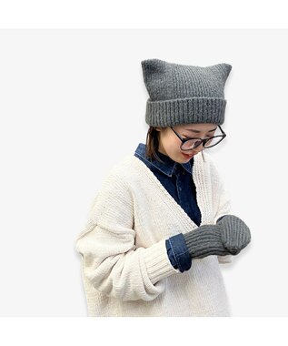 林八百吉商店 un chapeau  ニットミトン チャコール