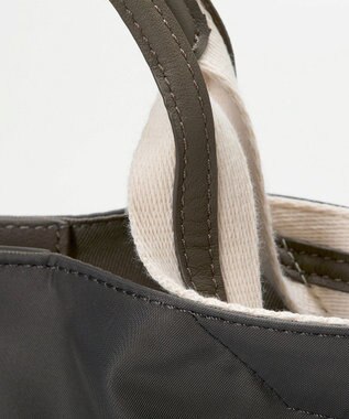 TOPKAPI 【TREASURE TOPKAPI】】ストライプハンドル ナイロン 2way ミニ トートバッグ ダークグレー