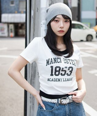 WEGO グラフィックレイヤードドッキングT ホワイト