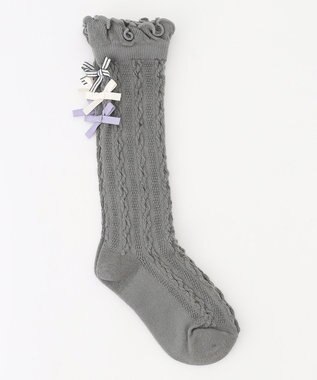 ANY KIDS ハイソックス（ケーブルリボン） グレー系