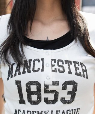 WEGO グラフィックレイヤードドッキングT ホワイト