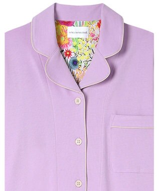 une nana cool 【綿混】40ソフトベア天竺パジャマ MADE WITH LIBERTY FABRIC パープル
