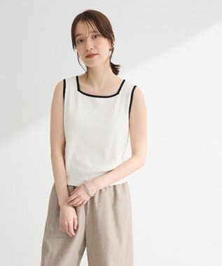 Green Parks ・ＥＬＥＮＣＡＲＥ　ＤＵＥ　バイカラーニットタンク Off White