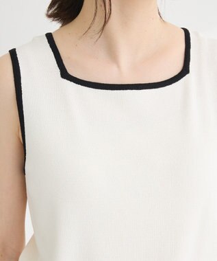 Green Parks ・ＥＬＥＮＣＡＲＥ　ＤＵＥ　バイカラーニットタンク Off White