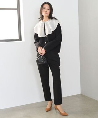 UNFILO 【アルガンオイル】裏起毛ドロストスティック パンツ ブラック