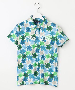 23区GOLF 【WOMEN】【UVカット】草花柄プリントポロシャツ パイングリーン系5