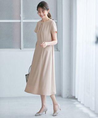 ANY SIS 【WEB・一部店舗限定】リネンライクポリエステル ワンピース ライトベージュ