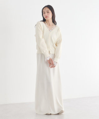 earth music&ecology レーストリムカーディガン Off White