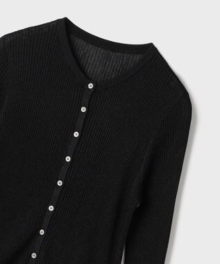 GRACE CONTINENTAL ハイゲージラメニットカーディガン ブラック