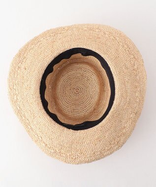 23区 ラフィアデザイン ブリムハット ベージュ系