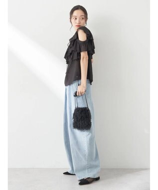 earth music&ecology ２ＷＡＹフリルブラウス Black