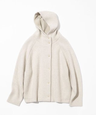23区 ラクーンブレンドダブルフェイス ニット フーディー アイボリー系