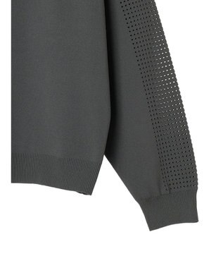 Green Parks ・ｆｕｒｒｙ　ｒａｔｅ　２ｗａｙかる~いニットカーデ Charcoal Gray