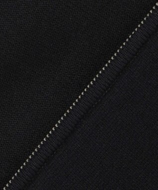 ICB L 【洗える】ソフトカシミヤミックス ジップアップ ニットパーカー ブラック系