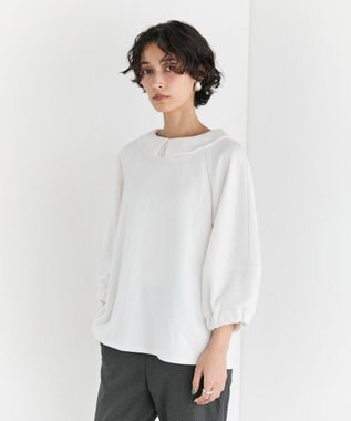 #Newans 【セレモニーにも/洗濯機可】ランタンスリーブブラウス ホワイト