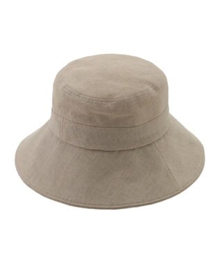 MOONBAT 【帽子】フルラ (FURLA) 広つばハット　同色ロゴ刺繍 サイズ調整 ベージュ