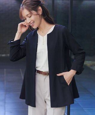 Tiaclasse 【スマート裏起毛】パールボタンブラウス オフホワイト