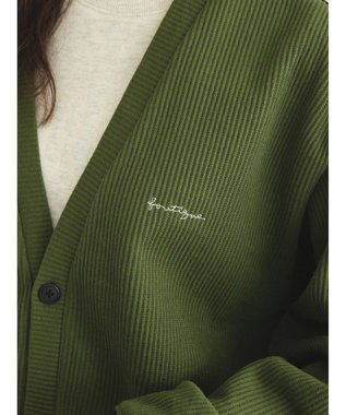 CRAFT STANDARD BOUTIQUE 【リサイクル】ラインカーディガン Khaki