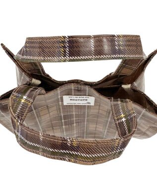 ROOTOTE 3606【ラミネート加工 正方形型】EU.スクエア.ラミネート-T 03：チェック・ブラウン