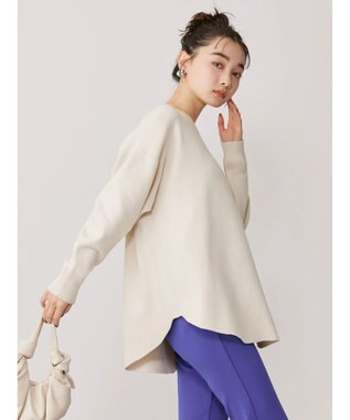 AMERICAN HOLIC ラウンドスウェットライクニットプルオーバー Ivory