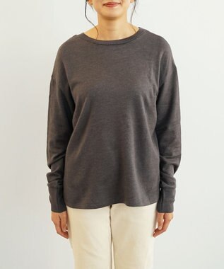 TOQUE 〈大草直子さんアドバイザー〉【ユニセックス】ロイヤルベビーアルパカ×タンギスコットン 裏毛 クルーネックトップス チャコールグレー