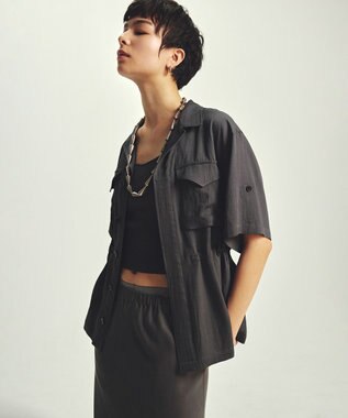 uncrave ドレープツイル ミリタリー ジャケット ブルーグレー