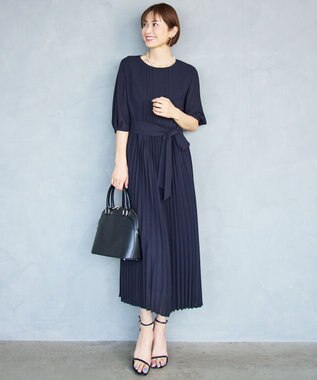 【17号サイズまで展開・セレモニー・オケージョン】シフォンプリーツ ワンピース