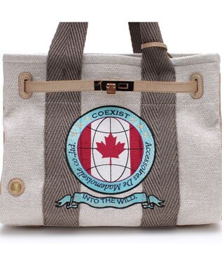 A.D.M.J. リネンラメクロス/前金具付トート32cm(Dカン＋) SILVER