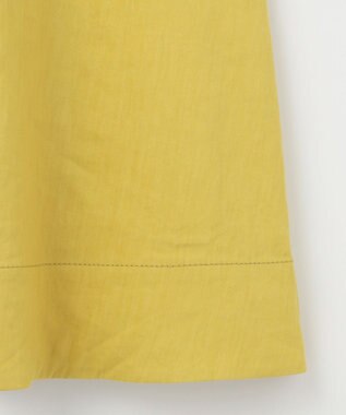 自由区 【洗える】リネンビスコースストレッチフレア スカート ピスタチオ