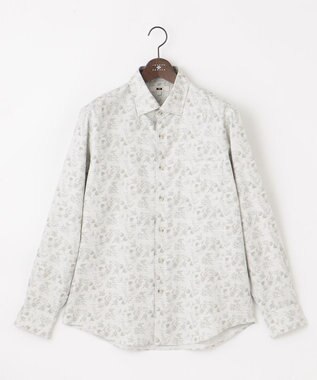 JOSEPH ABBOUD 【キングサイズ・自然な光沢感】コットンビエラフラワープリント シャツ アイボリー系5