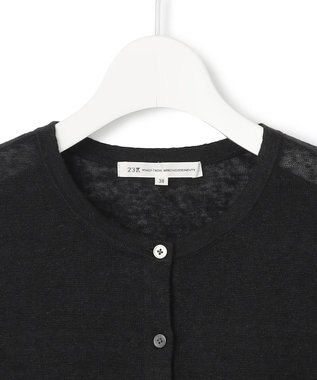 23区 L 【Oggi6月号掲載】ピュアリネンハイゲージ カーディガン ブラック系