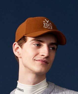 23区GOLF 【UNISEX】フランネル ナンバリング キャップ キャメル系