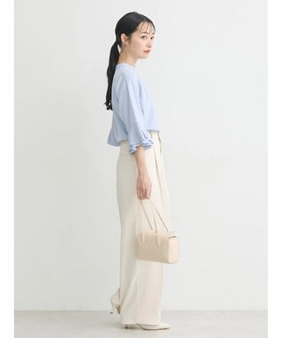 earth music&ecology ラッフル７分袖ブラウス Sax