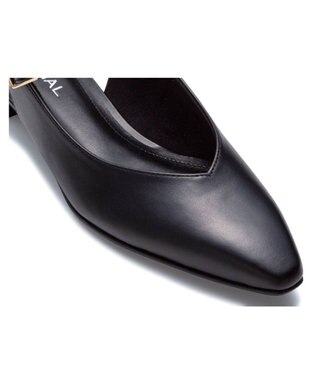 REGAL FOOT COMMUNITY 【リーガルレディース】F29R ストラップバックベルトパンプス フラットシューズ ブラック