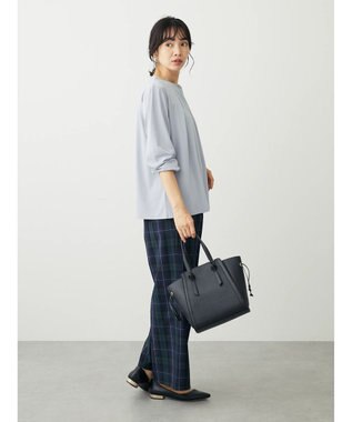 Green Parks きれいシルエットチェックワイドパンツ Check Navy