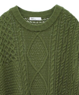 CRAFT STANDARD BOUTIQUE ハンドステッチケーブルニットチュニック Green