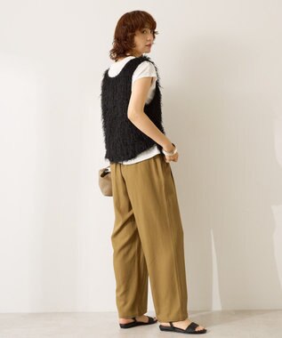 AMERICAN HOLIC 【前後2way】サイドスリットシャギーベスト Black