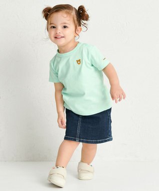 MIKI HOUSE HOT BISCUITS 【70-120cm】【Everyday Series】ワンポイント 半袖Tシャツ アイスグリーン