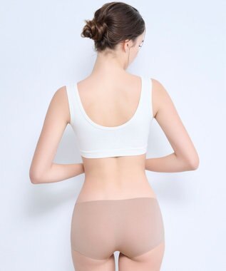 BRADELIS New York 【BRADELIS FIT】シームレスボーイレッグショーツ 響きにくいシンプルショーツ モカベージュ