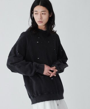 WEGO ダメージプルオーバースウェット ブラック