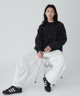 WEGO ダメージプルオーバースウェット ブラック