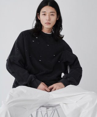 WEGO ダメージプルオーバースウェット ブラック