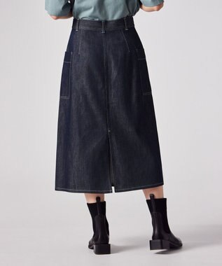 Paul Smith コントラストステッチ デニムスカート ダークブルー