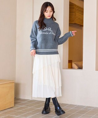 Feroux レタードハイネック プルオーバー グレー系