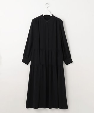 自由区 L シルキータッチティアード ドレス ブラック