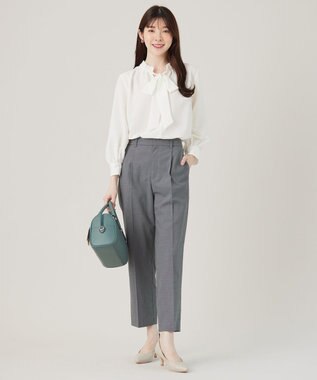 ANY SIS 【UVカット・接触冷感】ドライタッチクール テーパードパンツ グレーミニチェック