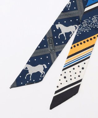 組曲 ホースアンドドットタイスカーフ ネイビー系